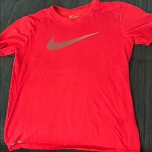 Nike Red Tee with Gray Swoosh